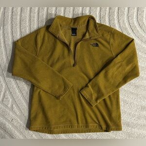 The North Face Men’s Fleece Pullover Gold/Khaki Quarter-Zip Jacket - XL